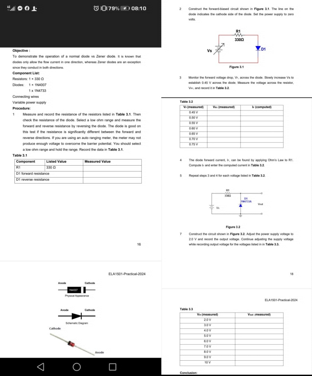 Solved 402Construct the forward-biased circuit shown in | Chegg.com