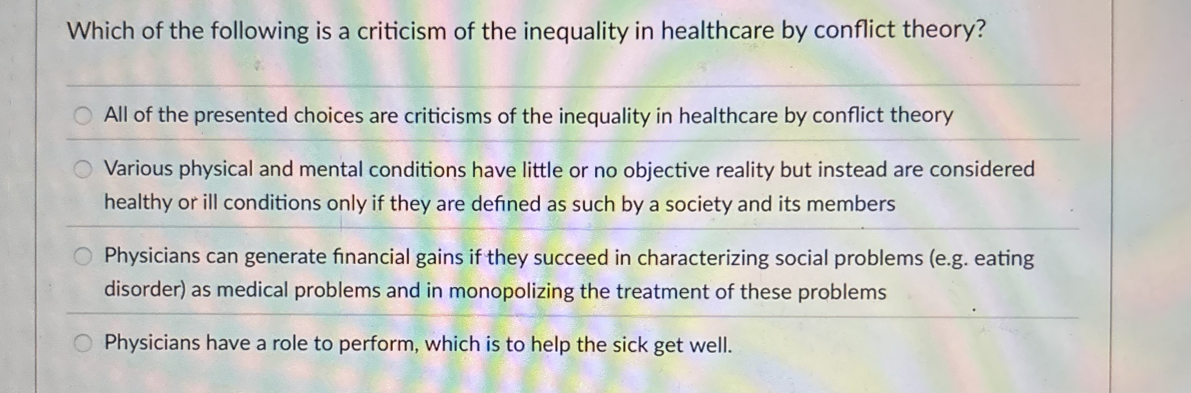 Solved Which of the following is a criticism of the | Chegg.com