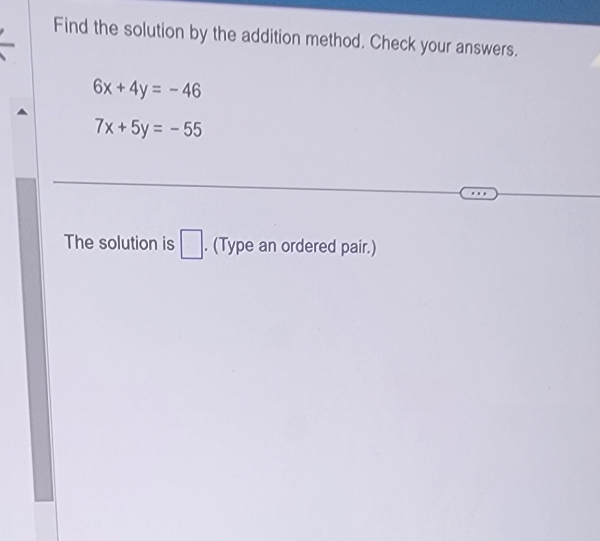 Solution Meaning Math Addition Find the solution by the addition method. Check your | Chegg.com