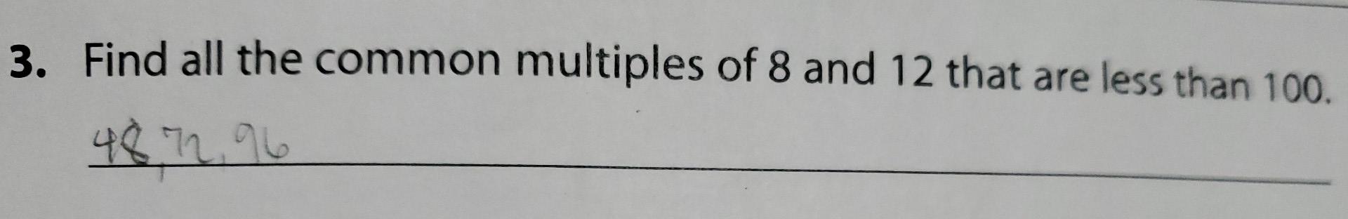 find the first 4 common multiples of 8 12