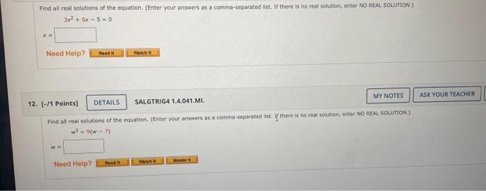 Solved Find all real solutions of the equation (Enter your | Chegg.com
