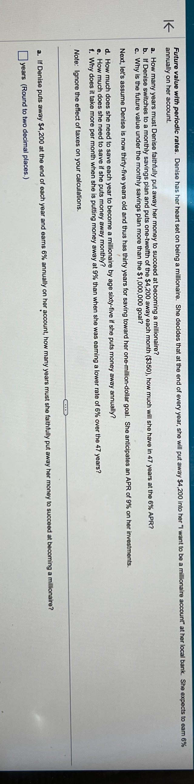 Solved annually on her account.a. ﻿How many years must | Chegg.com