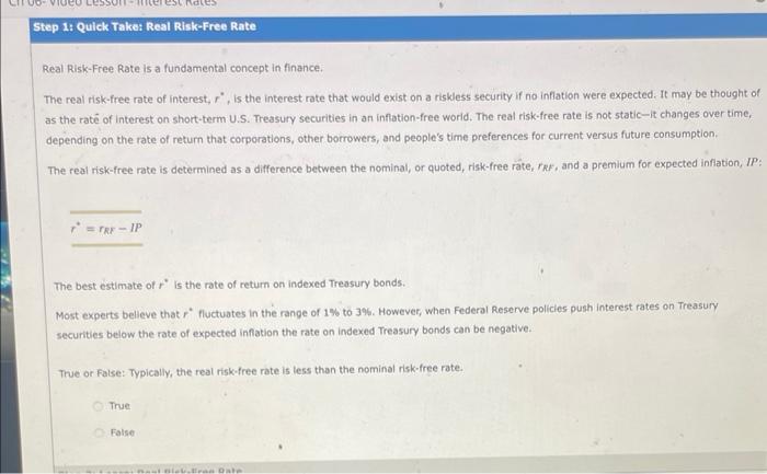 Solved Real Risk Free Rate is a fundamental concept in Chegg com