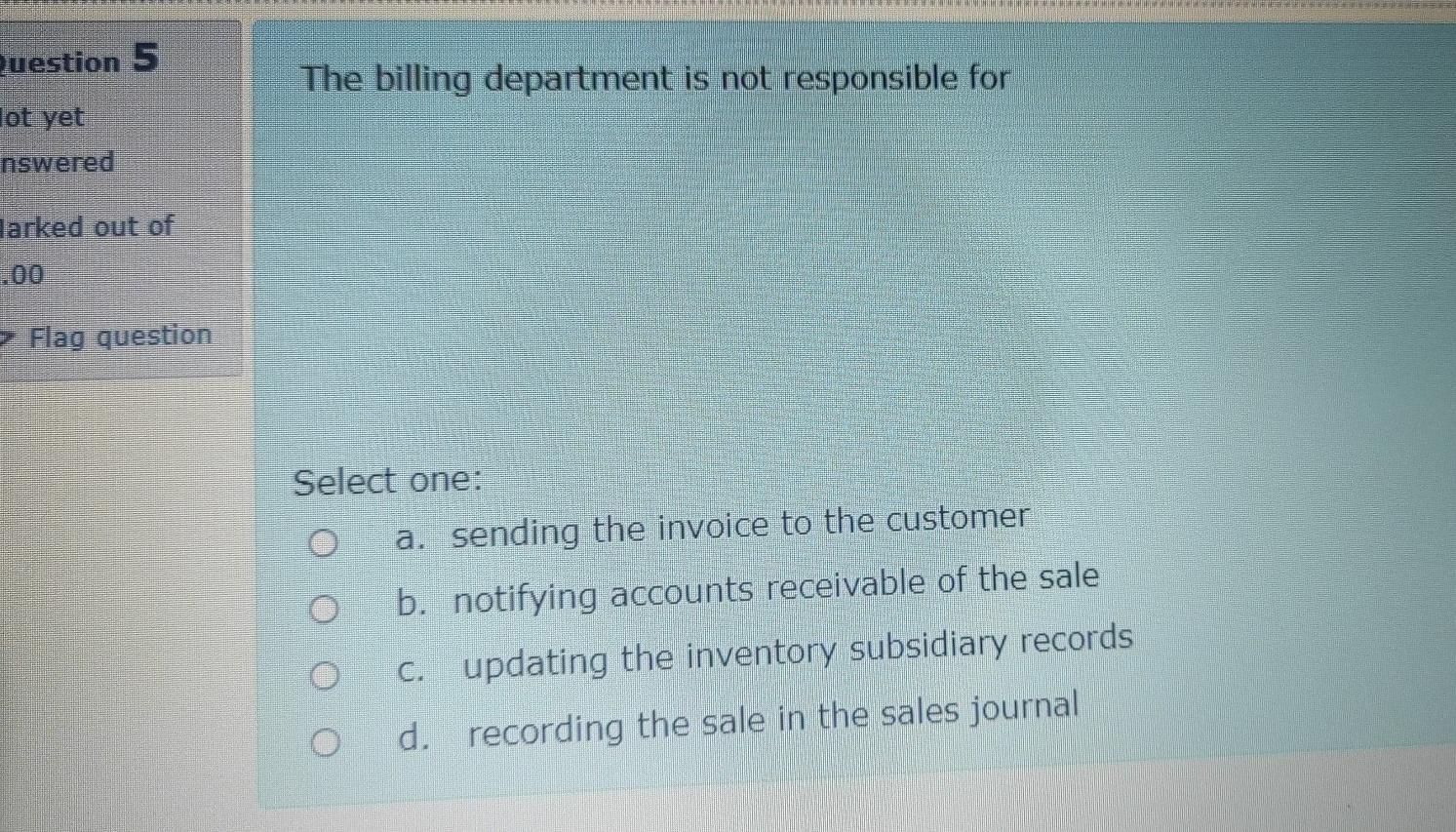 Solved Question 5 The billing department is not responsible Chegg hq nude image