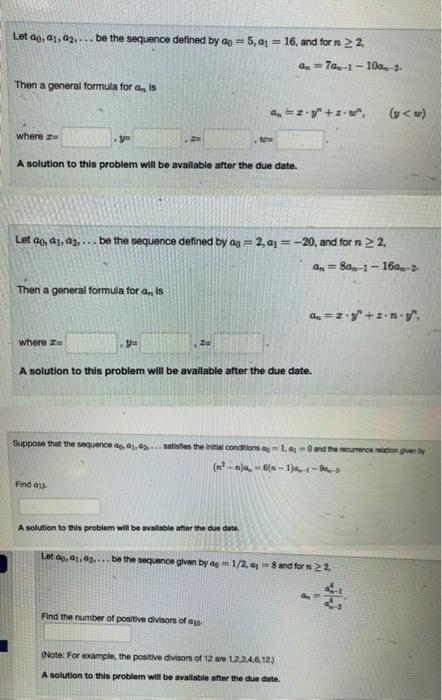 5. * In the following sequence of problems, we will