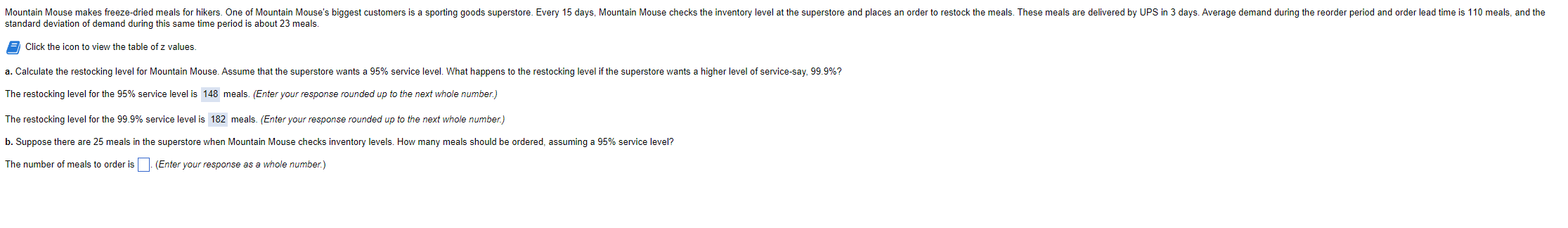 Solved standard deviation of demand during this same time | Chegg.com