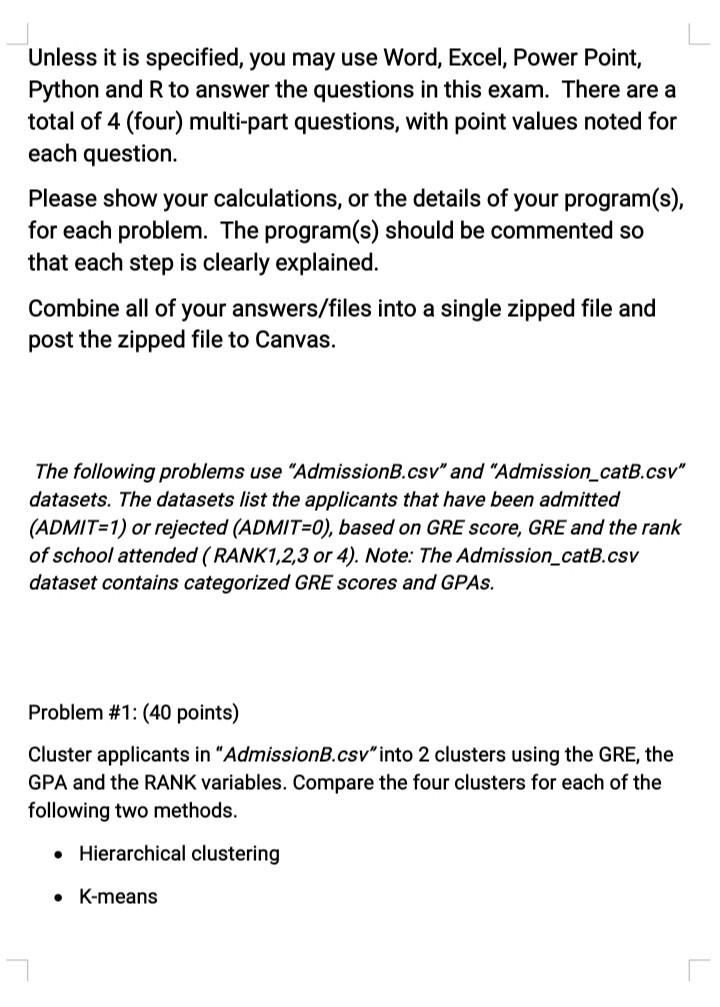 Problem Set #4 (6 Points) The file ranking.csv