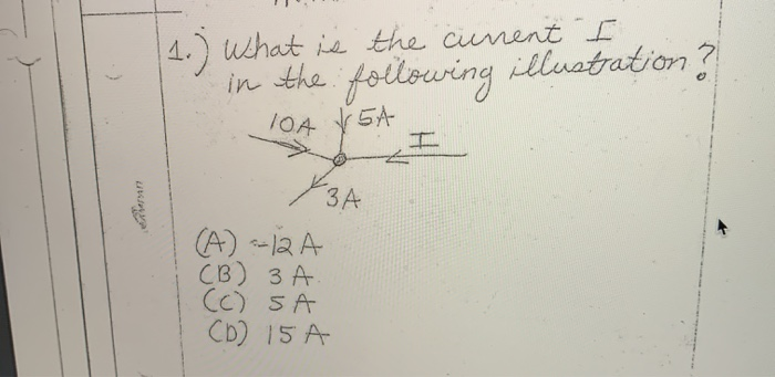 Solved 1.) What is the current I in the following | Chegg.com