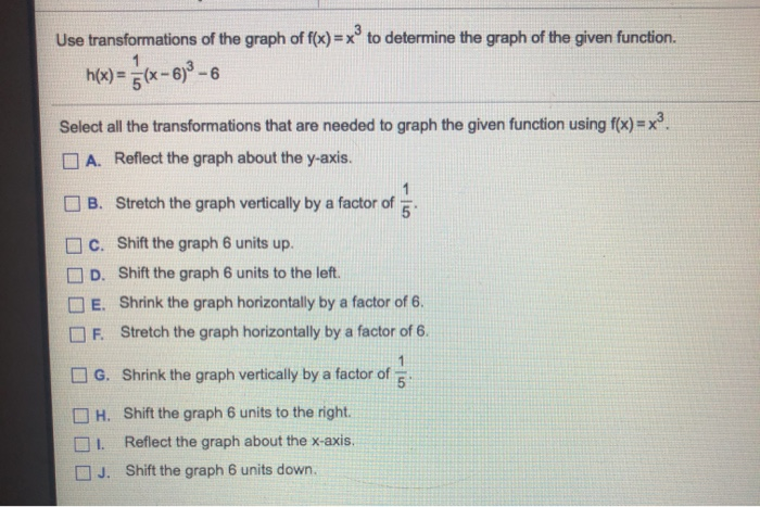 Solved Use Transformations Of The Graph Of F X Xº To D Chegg Com