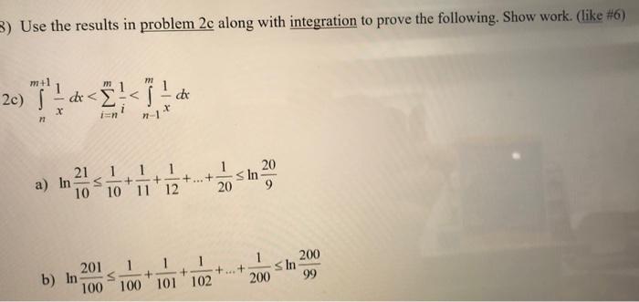 Solved 8) Use the results in problem 2c along with | Chegg.com