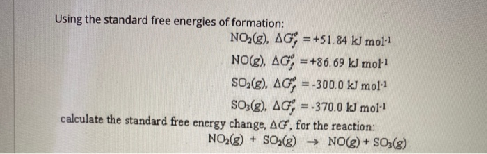 Solved Using the standard free energies of formation: | Chegg.com
