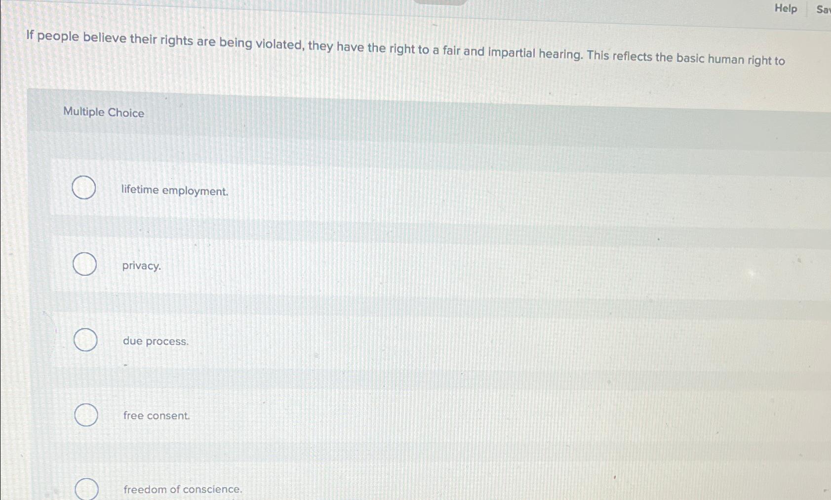 Solved HelpSaIf people believe their rights are being | Chegg.com