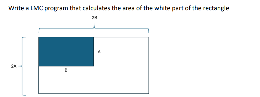 Solved Write a LMC program that calculates the area of the | Chegg.com