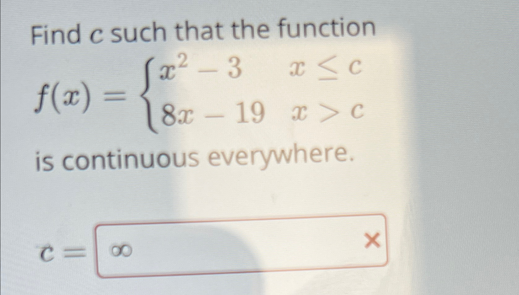 Solved Find c ﻿such that the | Chegg.com