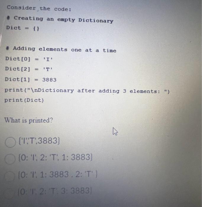 Solved Consider, the code: 