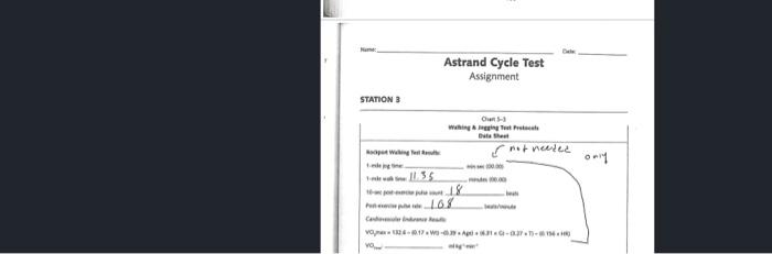 Solved STATION 3 Chart 5-3 Walking \& Jogging Test Protocols | Chegg.com