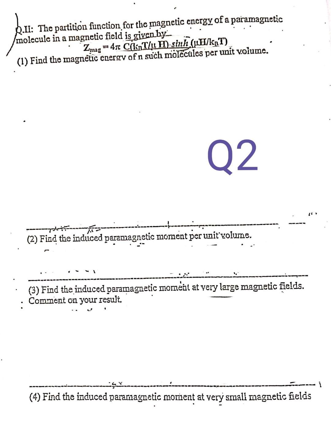 Solved Q.III The partition function of a van der Waals gas | Chegg.com