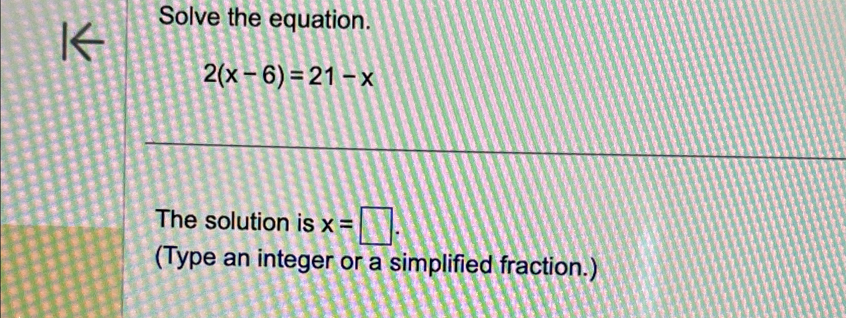 solve the equation x 21 6