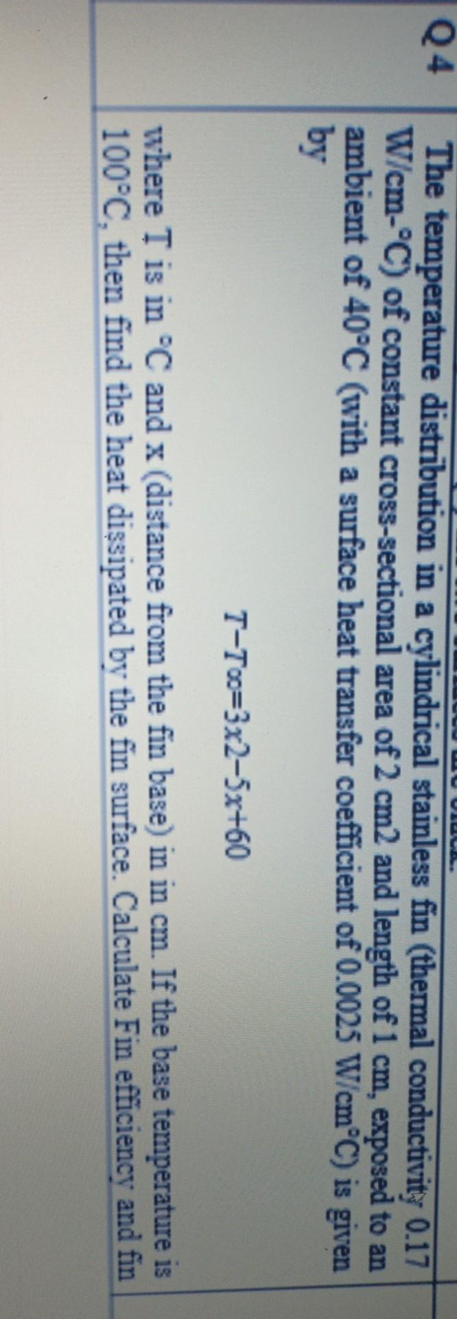 Solved UL. Q4 The temperature distribution in a cylindrical | Chegg.com