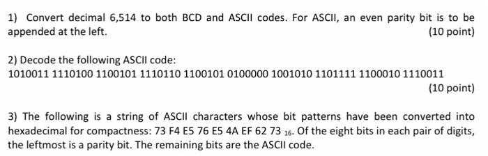 Conversion decimal outlet ascii