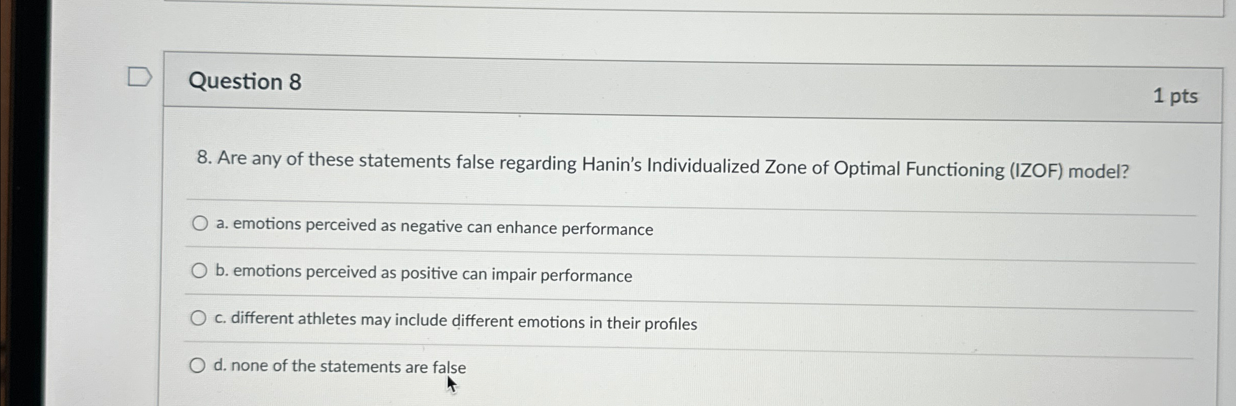 Solved Question 81 ﻿pts8. ﻿Are any of these statements false | Chegg.com