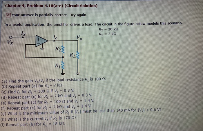 Solved Chapter 4, Problem 4.18(a-e) (Circuit Solution) 2Your | Chegg.com