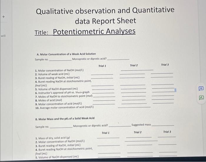 Qualitative observation and Quantitative data Report | Chegg.com