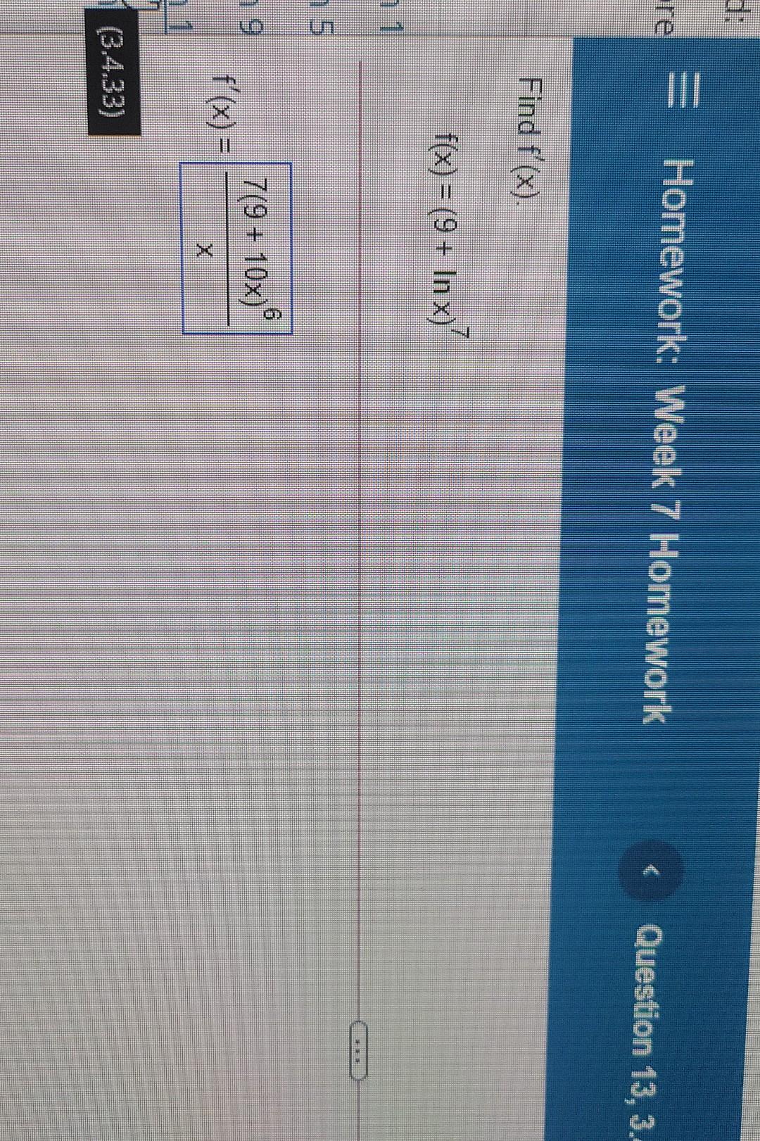 Solved = Homework: Week 7 Homework Bre Question 6,3 | Chegg.com