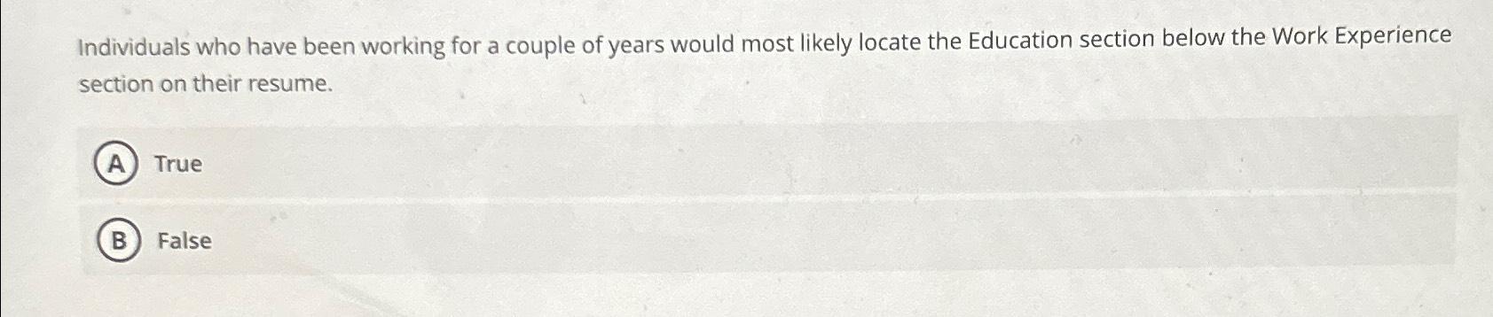 Solved Individuals who have been working for a couple of | Chegg.com