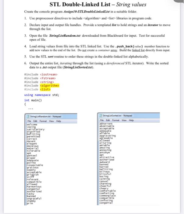 Solved Use Random String List As There Is A Text File Chegg
