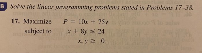 Solved B Solve the linear programming problems stated in | Chegg.com