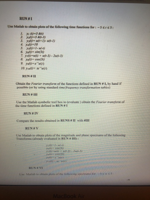 Solved RUN #I Use Matlab to obtain plots of the following | Chegg.com