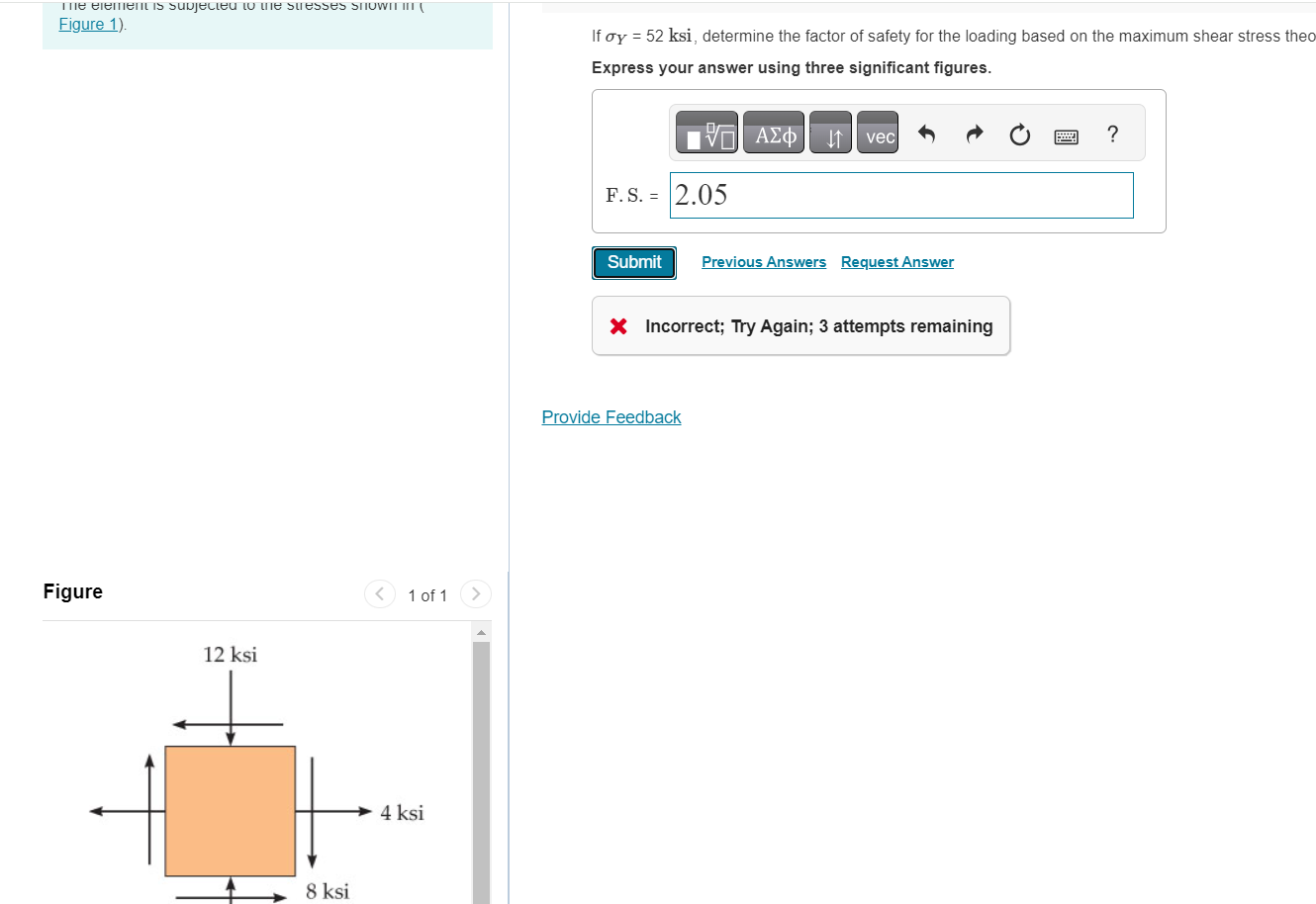 Solved The element is subjected to the stresses shown in | Chegg.com