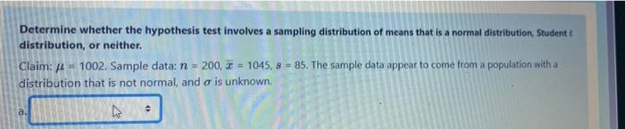 Solved Determine whether the hypothesis test involves a | Chegg.com