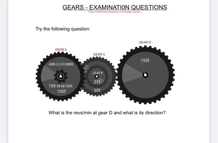 Solved GEARS - EXAMINATION QUESTIONS 2009 Word in of | Chegg.com
