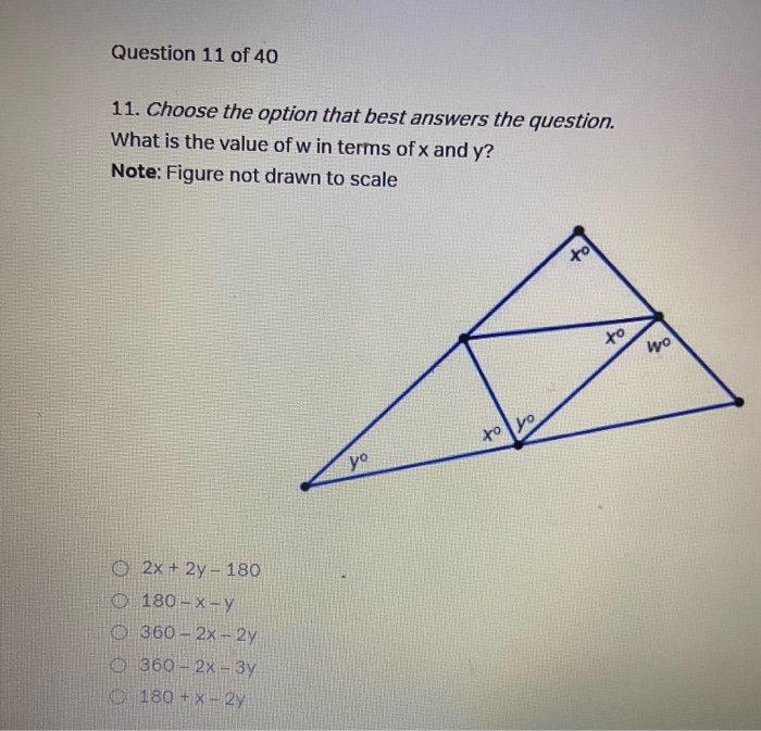 Solved Question 11 of 40 11. Choose the option that best | Chegg.com