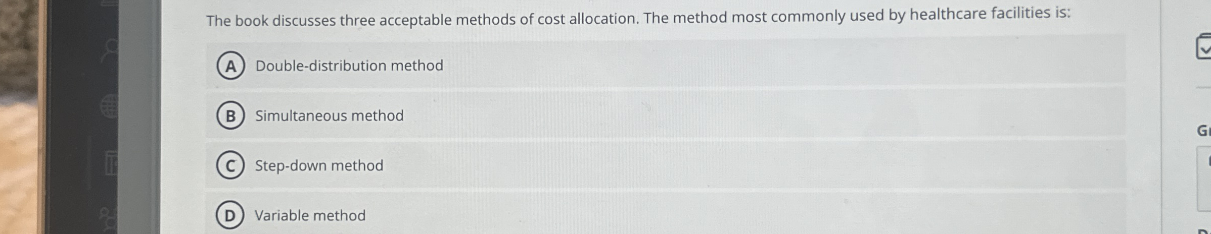 Solved The book discusses three acceptable methods of cost | Chegg.com
