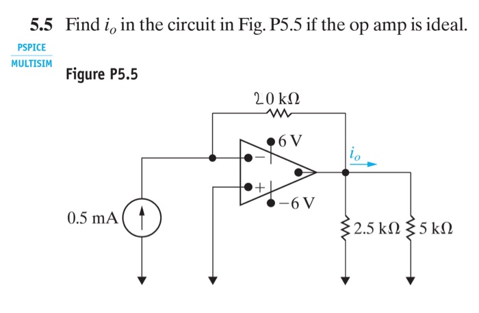 Solved 5.5 Find I, In The Circuit In Fig. P5.5 If The Op Amp | Chegg.com