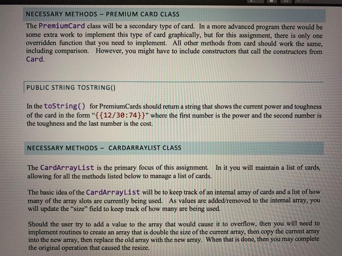 CS145 - PROGRAMMING ASSIGNMENT CARD ARRAY LIST | Chegg.com