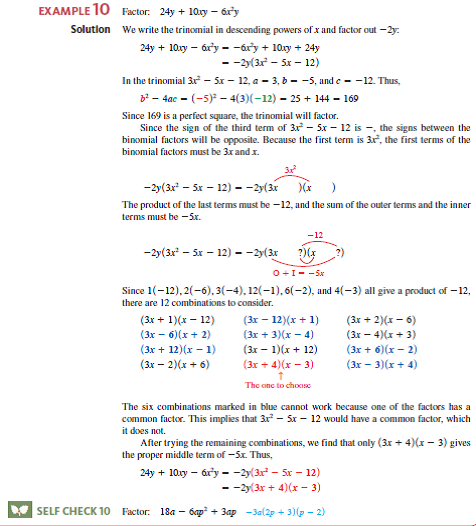 Solved Factor Each Trinomial Completely If Possible If It Ca