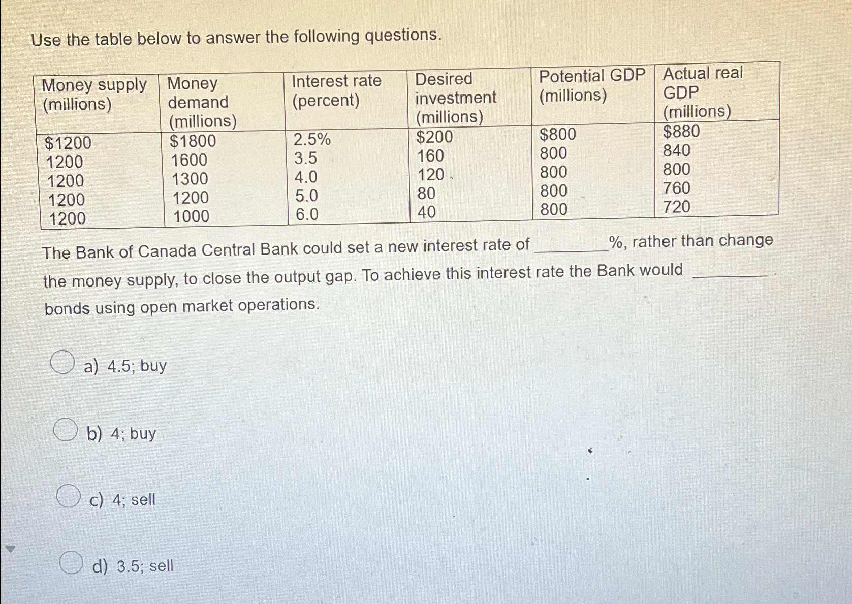 Solved Use the table below to answer the following | Chegg.com