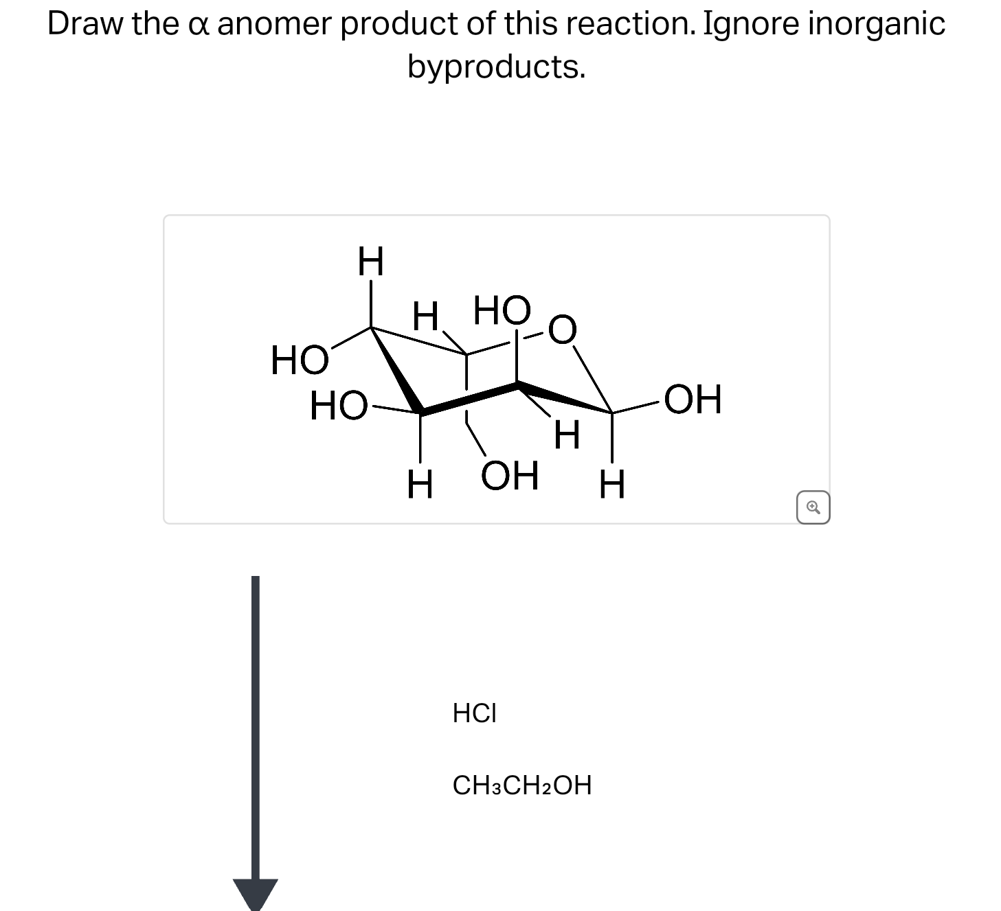 Draw the α ﻿anomer product of this reaction. Ignore | Chegg.com