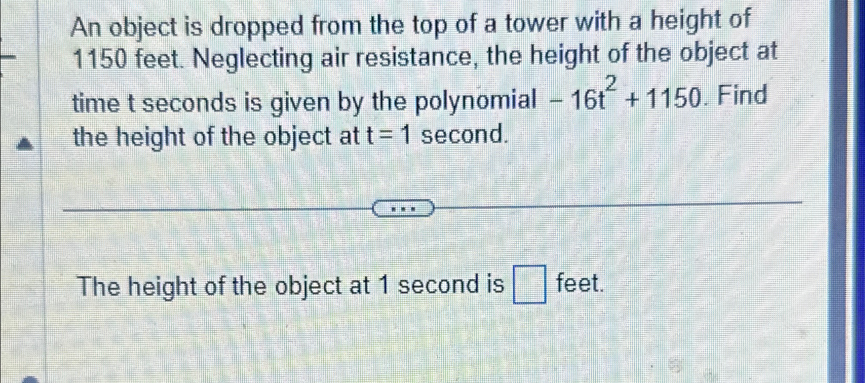 Solved An object is dropped from the top of a tower with a | Chegg.com