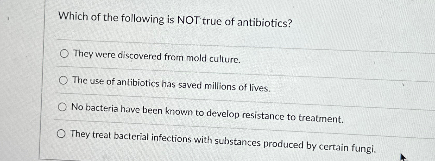 Solved Which of the following is NOT true of