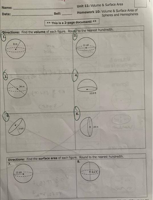 Solved Name: Date: Bell: ** This is a 2-page document! ** | Chegg.com