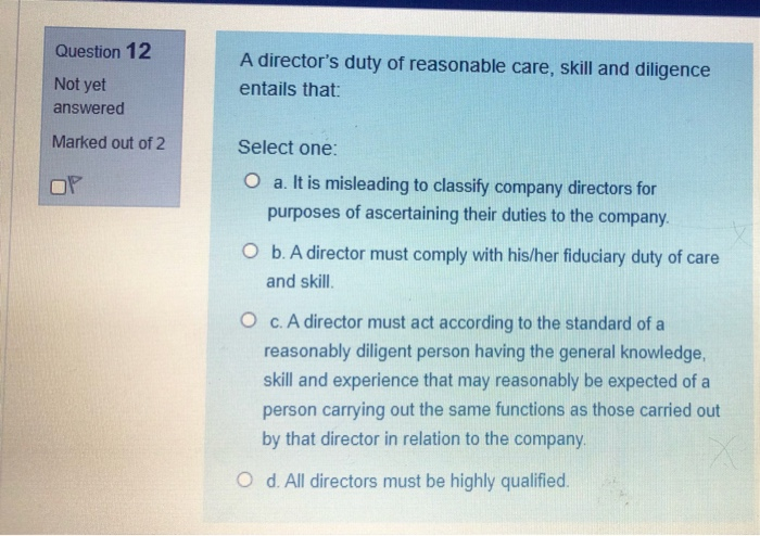 directors duties problem question and answer