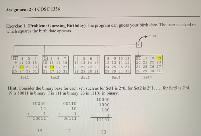 Assignment 2 of COSC 1336 Exercise 1. (Problem: | Chegg.com