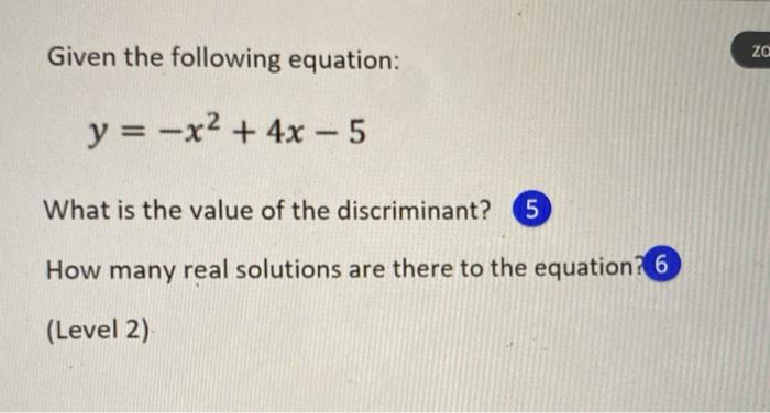 Given The Following Equation Za Y X2 4x 5 Chegg Com