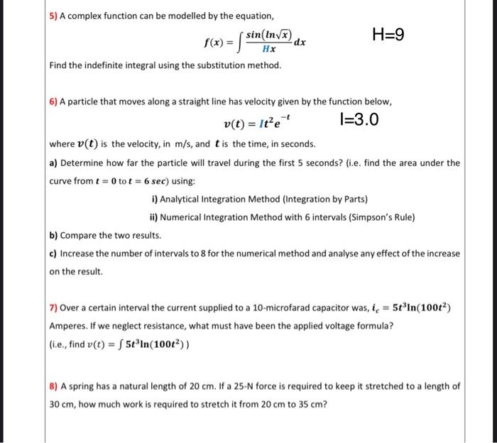 Solved 5) A complex function can be modelled by the | Chegg.com