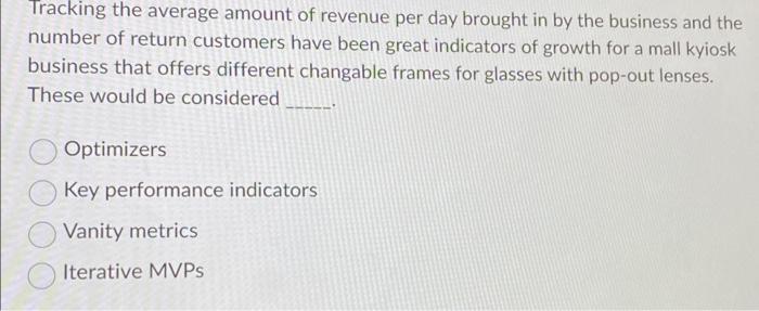 Solved Iracking the average amount of revenue per day | Chegg.com